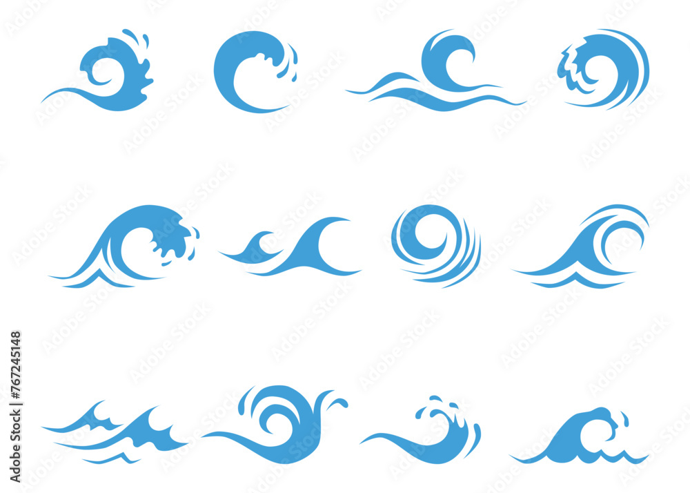 Wave Splash Illustration. Wave Splash Element. Wave Gradient Vector.