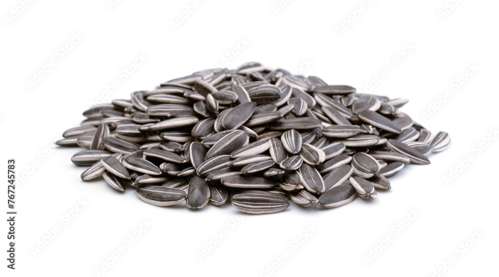 Heap of sunflower seeds isolated on white. Heap of sunflower seeds isolated on white.