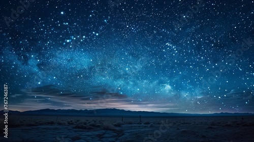 beautiful starry night in a desert with many stars in high resolution and high quality HD