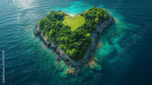abstract heart-shaped island