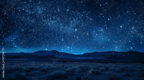 Beautiful starry night in a desert with many stars in high resolution and high quality. stars concept