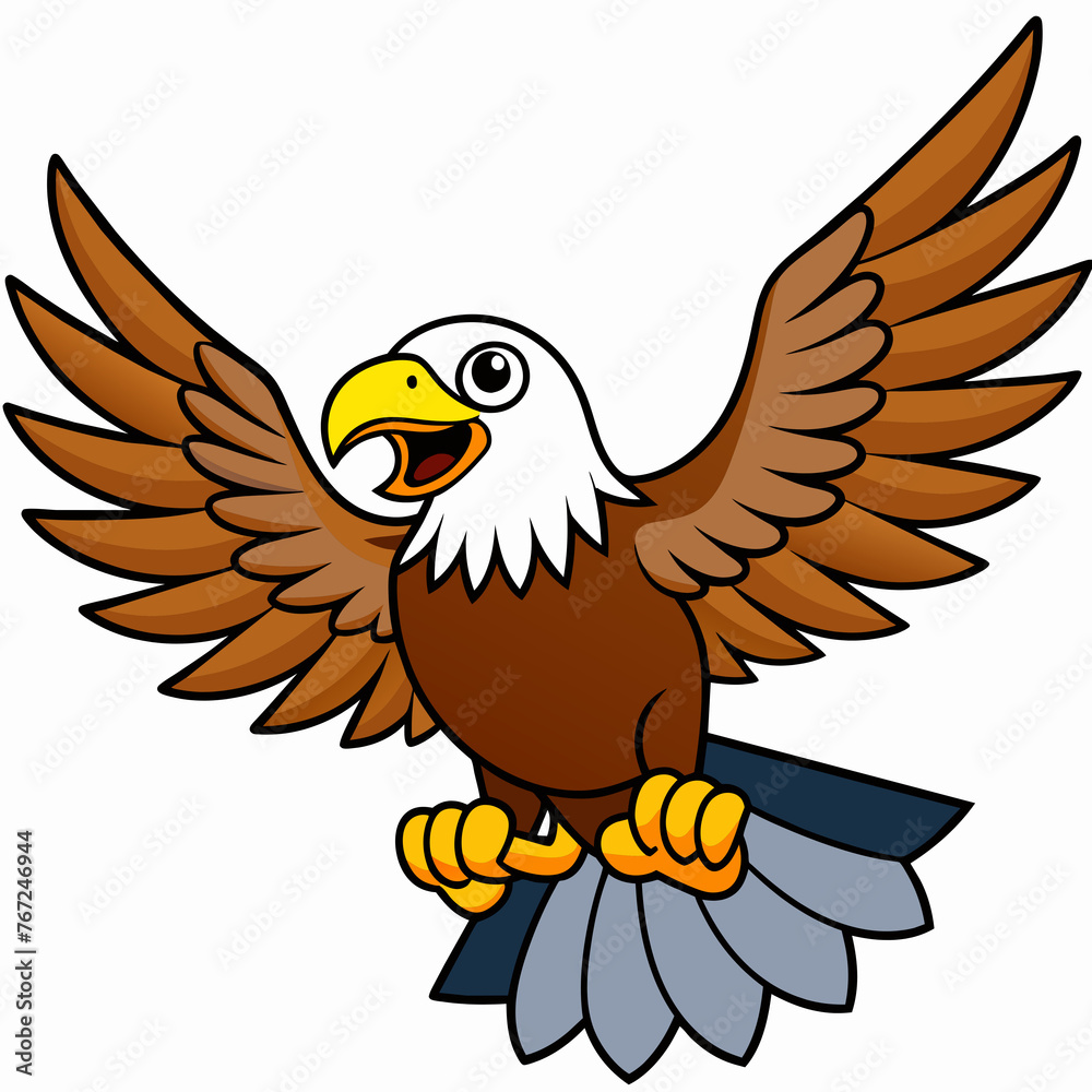 eagle cartoon isolated on white