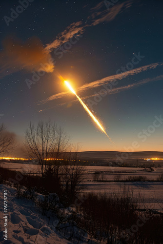 2013 meteorite fall in Chelyabinsk region photo