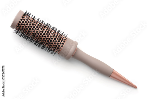 Top view of round hair brush