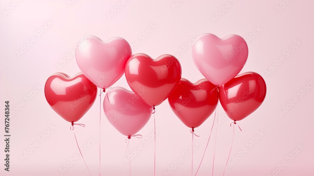 A vibrant display of heart-shaped balloons forming a Happy Mother's Day message, beautifully captured with HD clarity, perfect for a heartfelt greeting card.