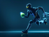 Nanoenhanced sports gear, athletes experiencing improved performance, dynamic, wide angle, tech integration