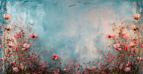 mixed media painting of painterly, soft, romantic, pastel paper