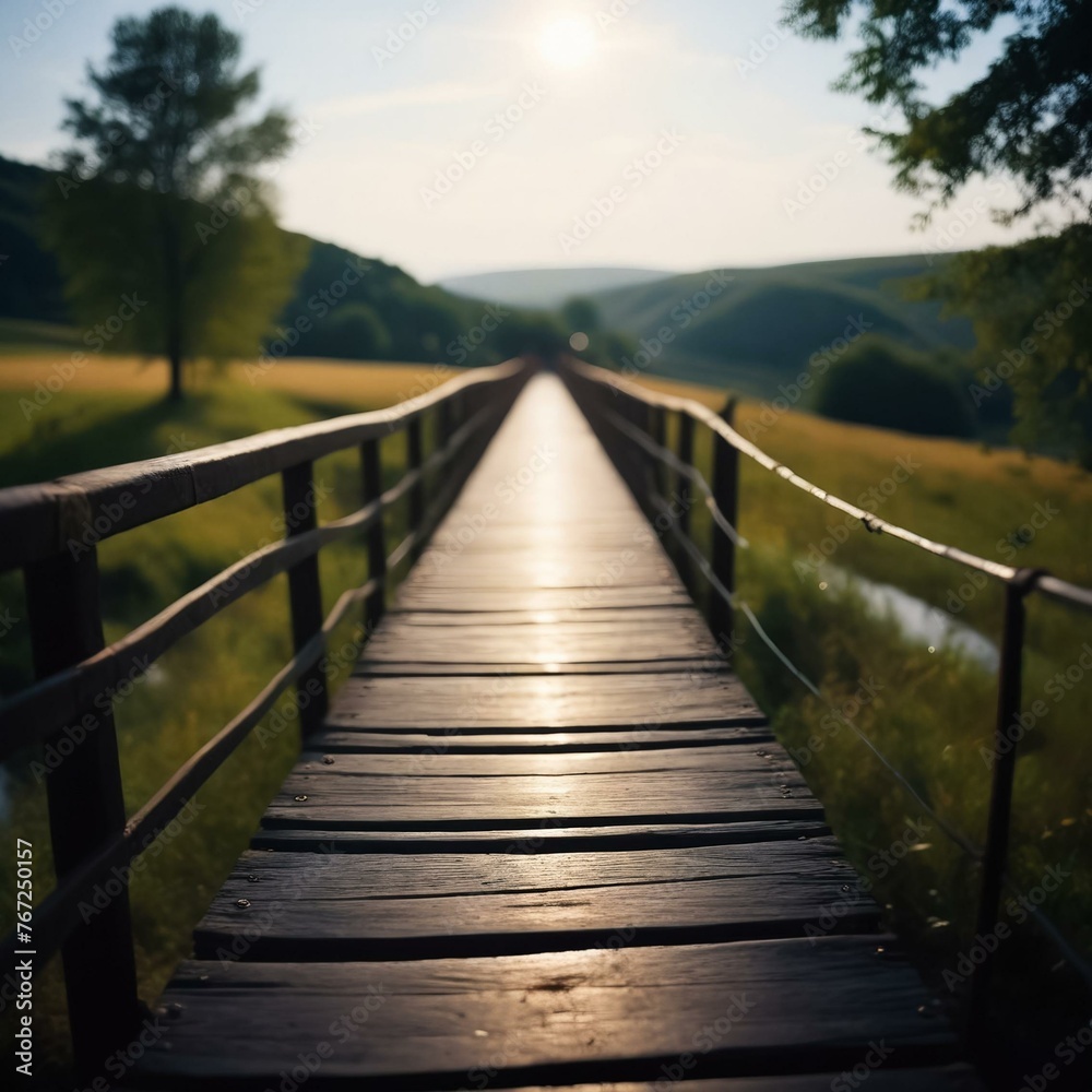 Old bridge over a river in the countryside. Generative AI Old bridge over a river in the countryside. Generative AI