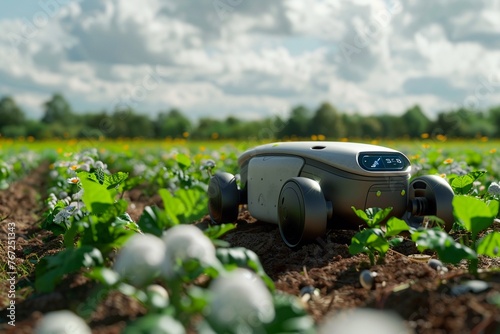 Automated weeding robots, solarpowered, field at work, ecofriendly