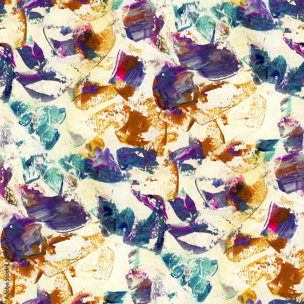 Abstract seamless pattern with acrylic painting.