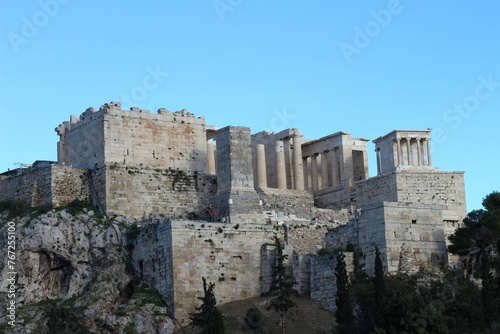 Timeless Majesty: Acropolis Against White Sky