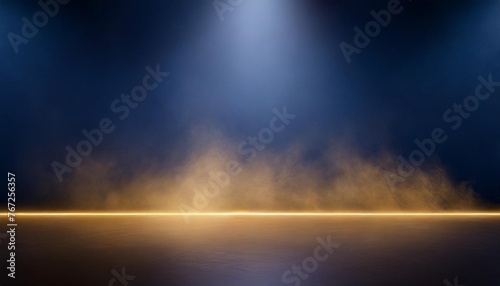 dark blue room background with smoke and floor dark empty scene blue neon searchlight light smoke night view rays