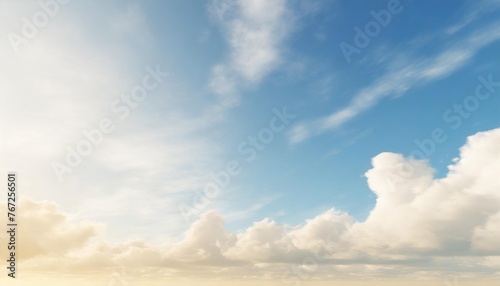 sunny day background blue sky with white cumulus clouds natural summer or spring background with perfect hot day weather 3d illustration © Heaven