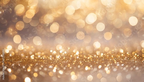 glittering sparkling background with golden shimmers christmas and new year bokeh lights in the background