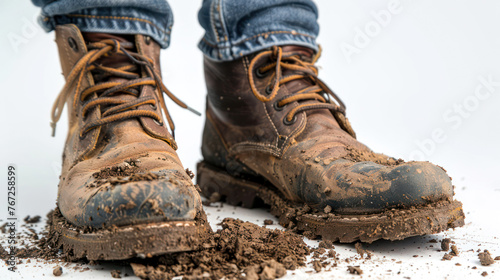 trekking shoes in the mud