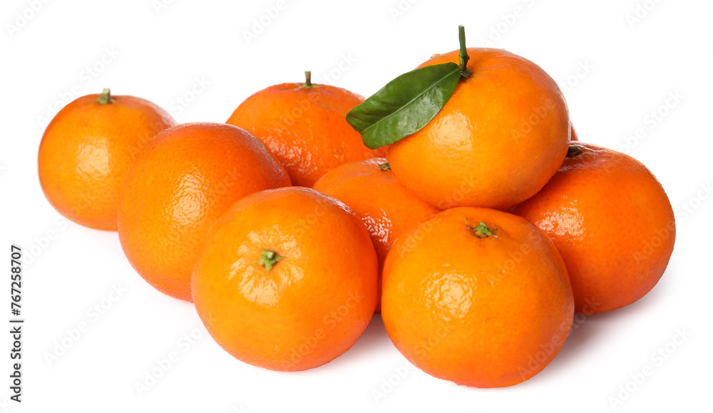 Fresh ripe juicy tangerines isolated on white Fresh ripe juicy tangerines isolated on white