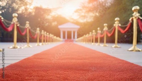 disfocus of the red carpet in the award ceremony theme creative background for success business concept photo