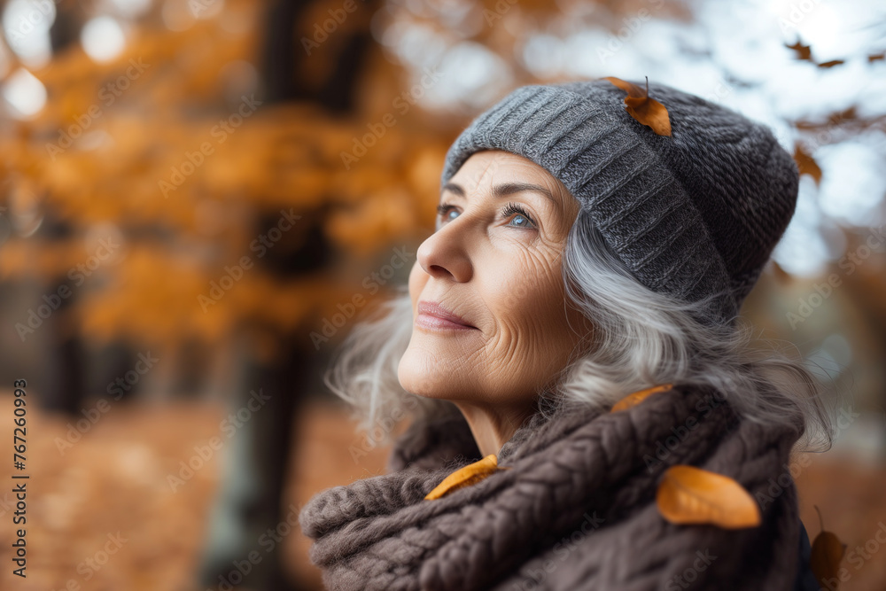 portrait of a woman in autumn park portrait of a woman in autumn park