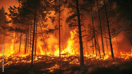 forest fire. natural disaster