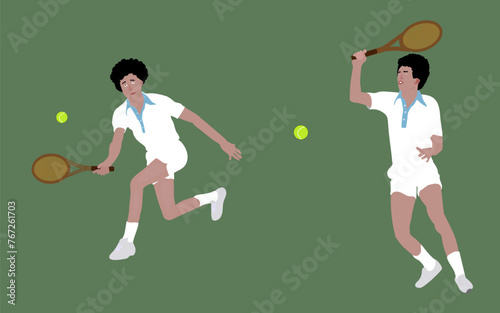 Photos Tennis Player Vector Illustration with Racket and Sword