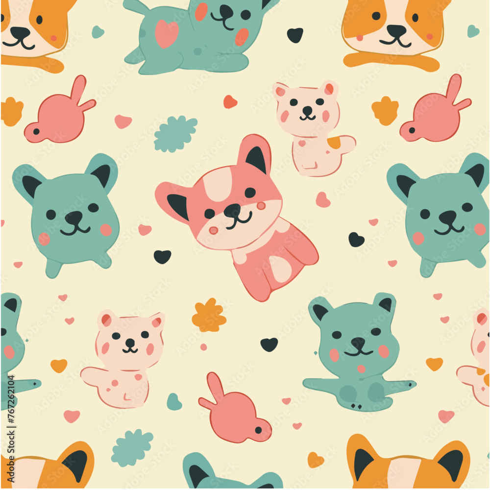 Cute pastel dog pattern 