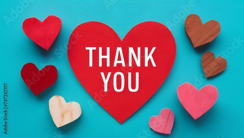 Heartfelt appreciation Thank You note decorated with crafted hearts