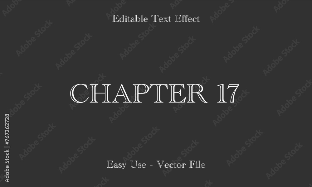 Chapter Lettering. Editable Text Effects. Editable Font Vector Chapter Lettering. Editable Text Effects. Editable Font Vector