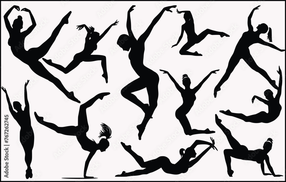 set of ballet dancers,set ofsilhouettes of ballet dancers ballerinas beauty dancing. set of ballet dancers,set ofsilhouettes of ballet dancers ballerinas beauty dancing.