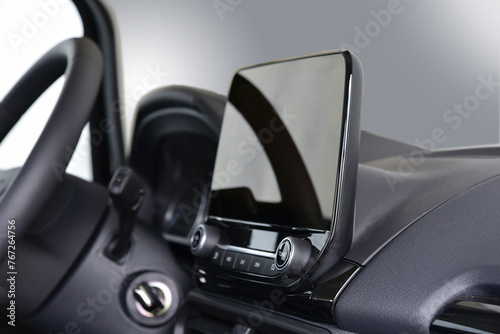 Screen multimedia system on dashboard in a modern car