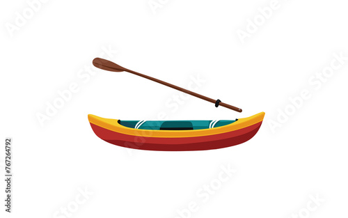 illustrazione di piccola canoa e pagaia
