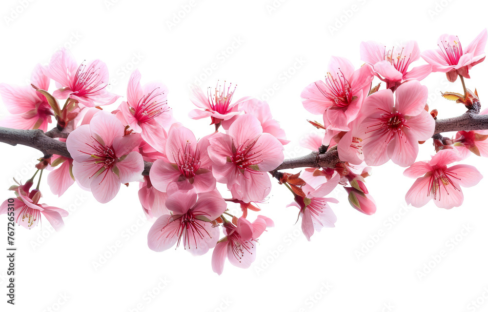 Pink cherry blossom isolated on transparent background With clipping path. cut out. 3d render