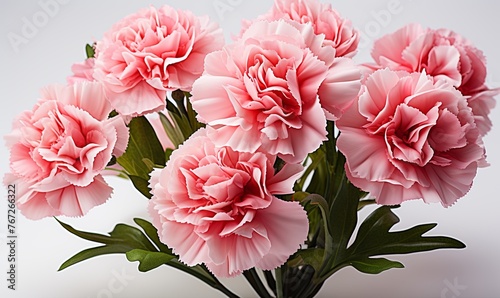 Pink Carnations in Vase on Table