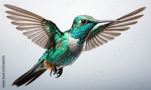 Agile Hummingbird Soars With Spread Wings