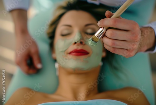 Revitalizing skin care: professional nourishing green face mask for deep cleansing and rejuvenation