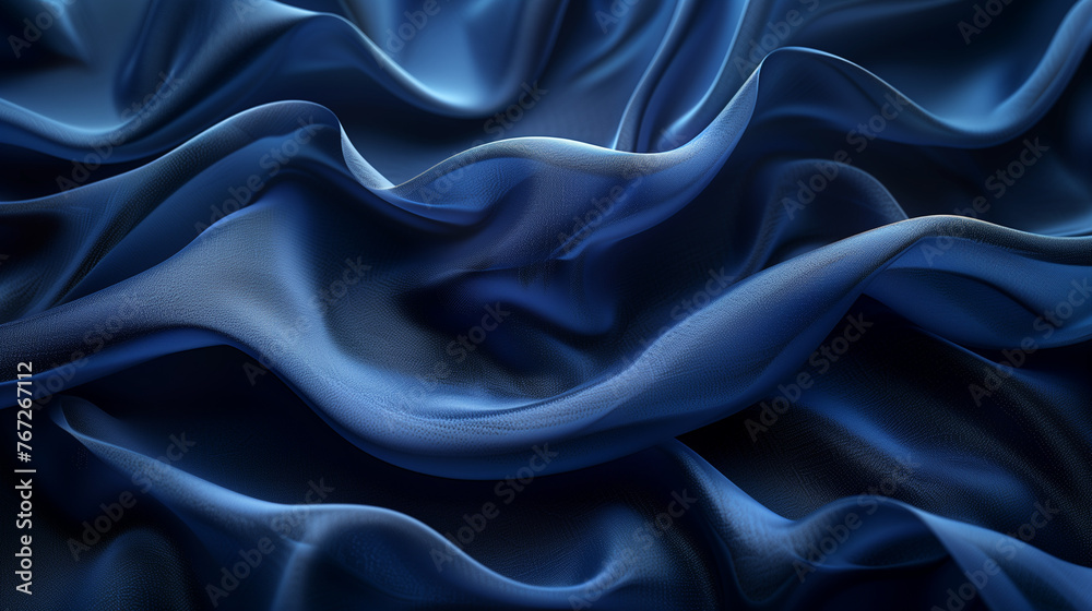 A blue fabric with a wave pattern. AI. A blue fabric with a wave pattern. AI.