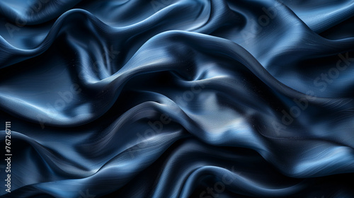 A blue fabric with a wave pattern. AI.