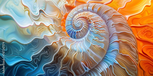 Seashell pattern closeup