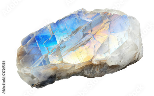 Glowing Rainbow Moonstone isolated on transparent Background