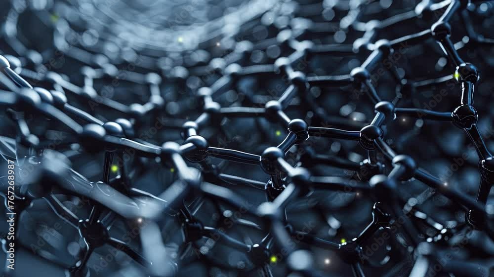 3D Rendering Illustration of Carbon Nanotube and Nanotechnology as Reference of Science Research