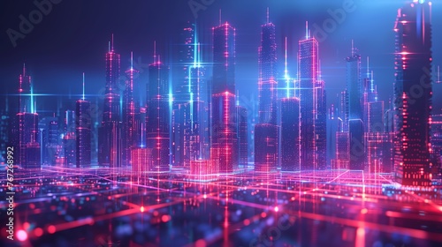 Abstract background of futuristic line on smart city, communication, internet network and digital connection concept.