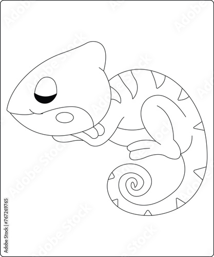 Chameleon Coloring Page For Amazon KDP (ID: 767269765)