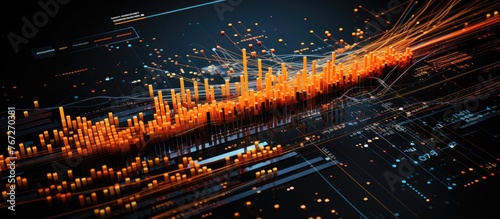 visuals of complex data sets in computers, artificial intelligence analysis