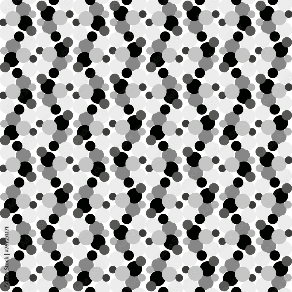 Seamless vector pattern with black and white polka dots in an unusual patterned interpretation Seamless vector pattern with black and white polka dots in an unusual patterned interpretation