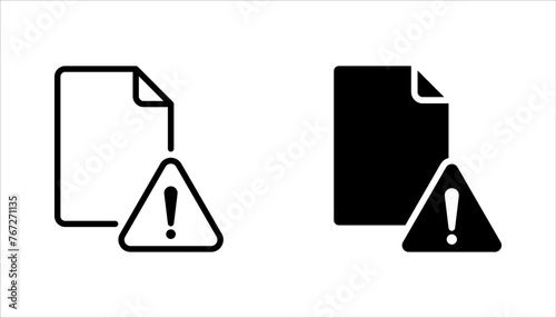 File error icon set. Error page, Page not found vector illustration on white background