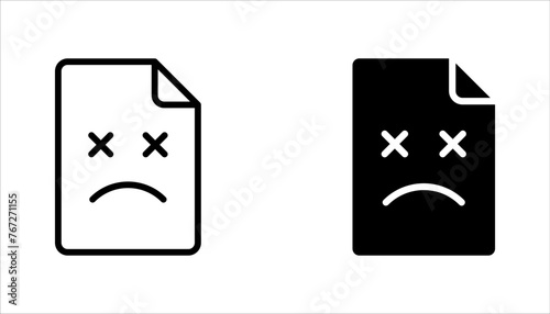 File error icon set. Error page, Page not found vector illustration on white background photo