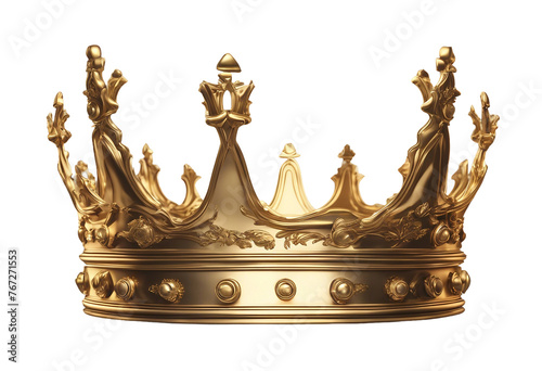 Gold crown isolated Golden crown on a transparent background Vector illustration