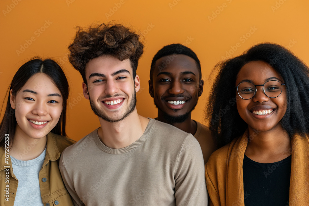 Group of positive handsome very different people, students, managers. Concept of diversity. Different hair style. Afro-american, Asian and Caucasian people. Group of positive handsome very different people, students, managers. Concept of diversity. Different hair style. Afro-american, Asian and Caucasian people.