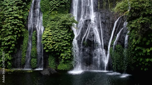 Footage of Banyumala waterfall. Wanagiri, Bali, Indonesia. photo