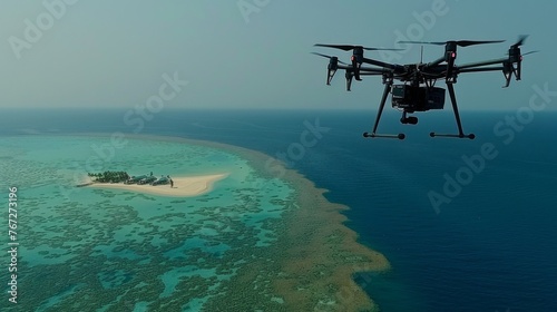 Witness the majesty of the Great Barrier Reef as a drone flies over the worlds largest