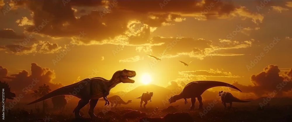 Dinosaurs on the planet Earth